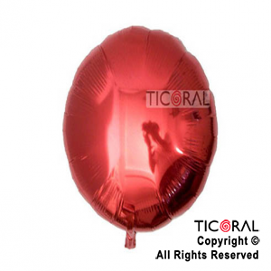 GLOBO MYLAR REDONDO 18  ROJO METALIZADO ENVASADO HS7958-C-3 X 1 X ( 5 )